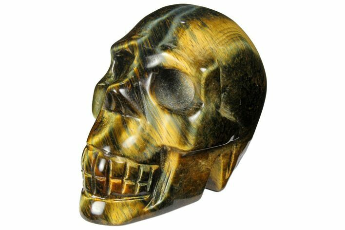 Polished Tiger's Eye Skull - Crystal Skull #111820